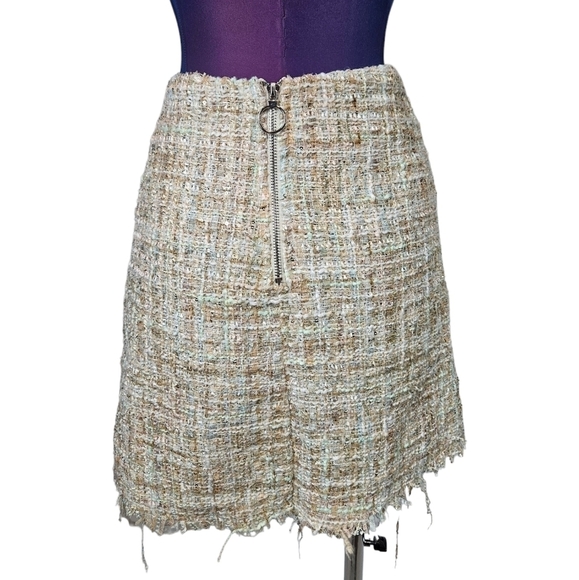 Princess Polly Cream Gold Kimberly Tweed High Waisted Mini Skirt Size 4‎ Women's - Picture 4 of 10